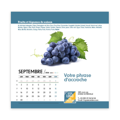 Calendrier Carré Thème Fruits & Légumes - Photo 15